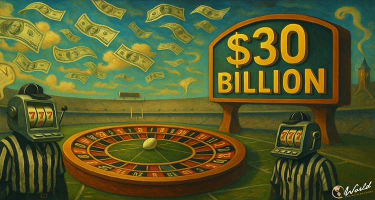 Детальніше про статтю Las apuestas legales de la NFL superar los 30 mil millones de dólares en 2025, AGA estima